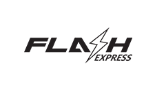 Flash Express logo with a black lightning bolt on a white background