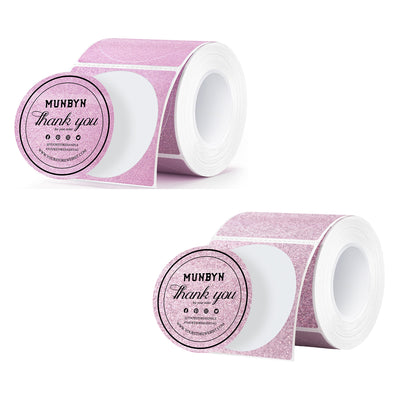 MUNBYN 2" Glitter Round Thermal Labels Multi-Pack (100/Roll)