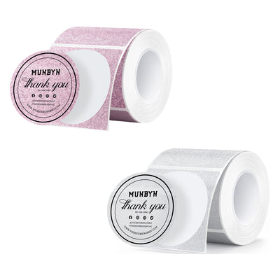 MUNBYN 2" Glitter Round Thermal Labels Multi-Pack (100/Roll)