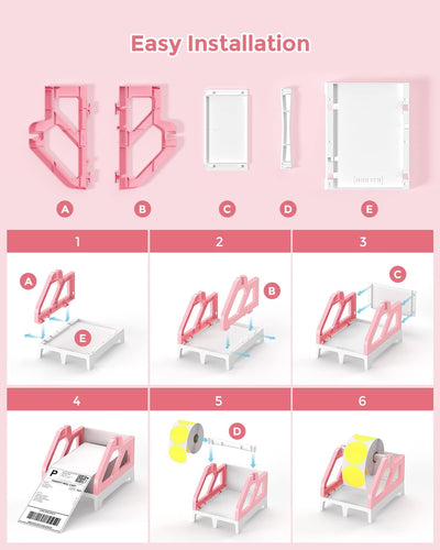 Set of three MUNBYN ILH01 Label Holder accessories for label printers, showcasing clear plastic holders for organized labeling.