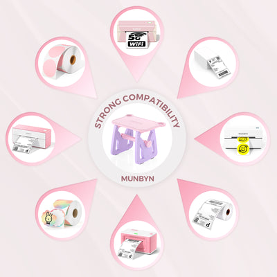 MUNBYN ILH02 Label Holder for label printers, shown in black with transparent clip, designed to organize and secure labels.