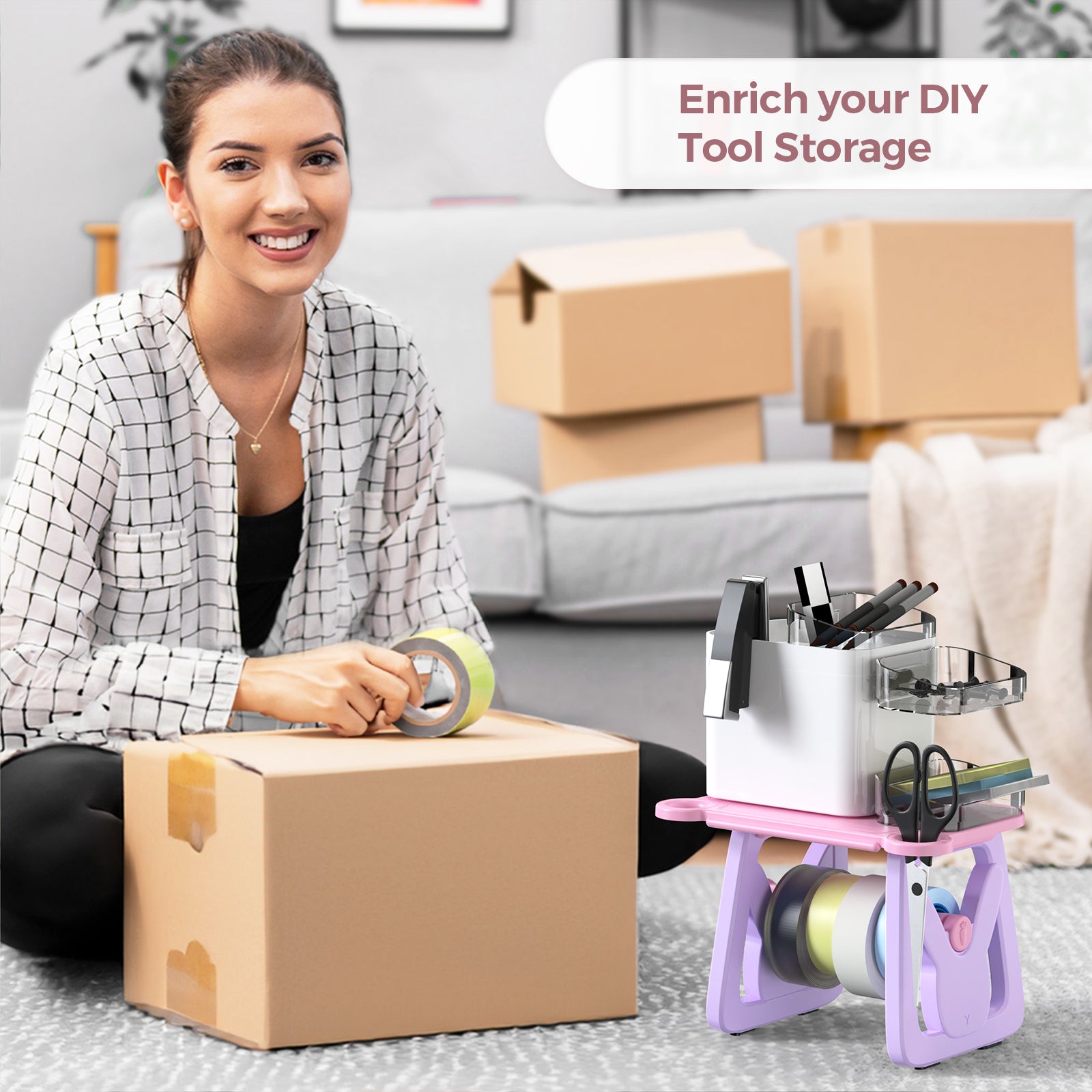 MUNBYN ILH02 label holder for label printer accessories, showing a clear plastic holder with white labels inside.