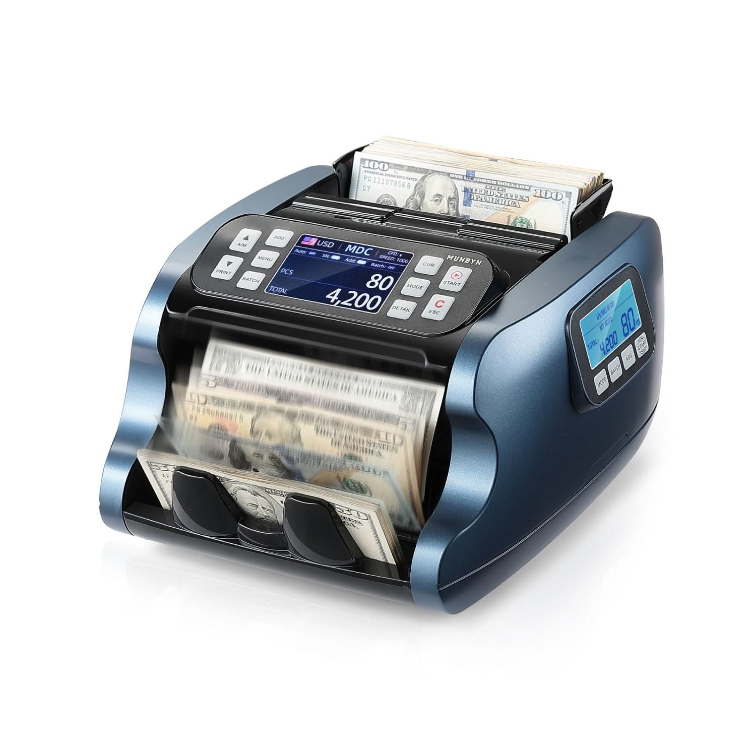 MUNBYN IMC22 Mixed Denomination Money Counter with Dual Display