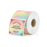 Two-inch rainbow labels printed on MUNBYN label printer paper, showcasing colorful, vibrant labels ready for use.