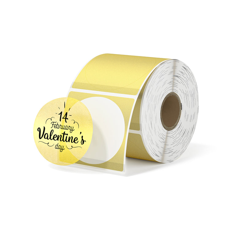 MUNBYN 2" Gold Glitter Thermal Labels for Logo and Packaging Stickers