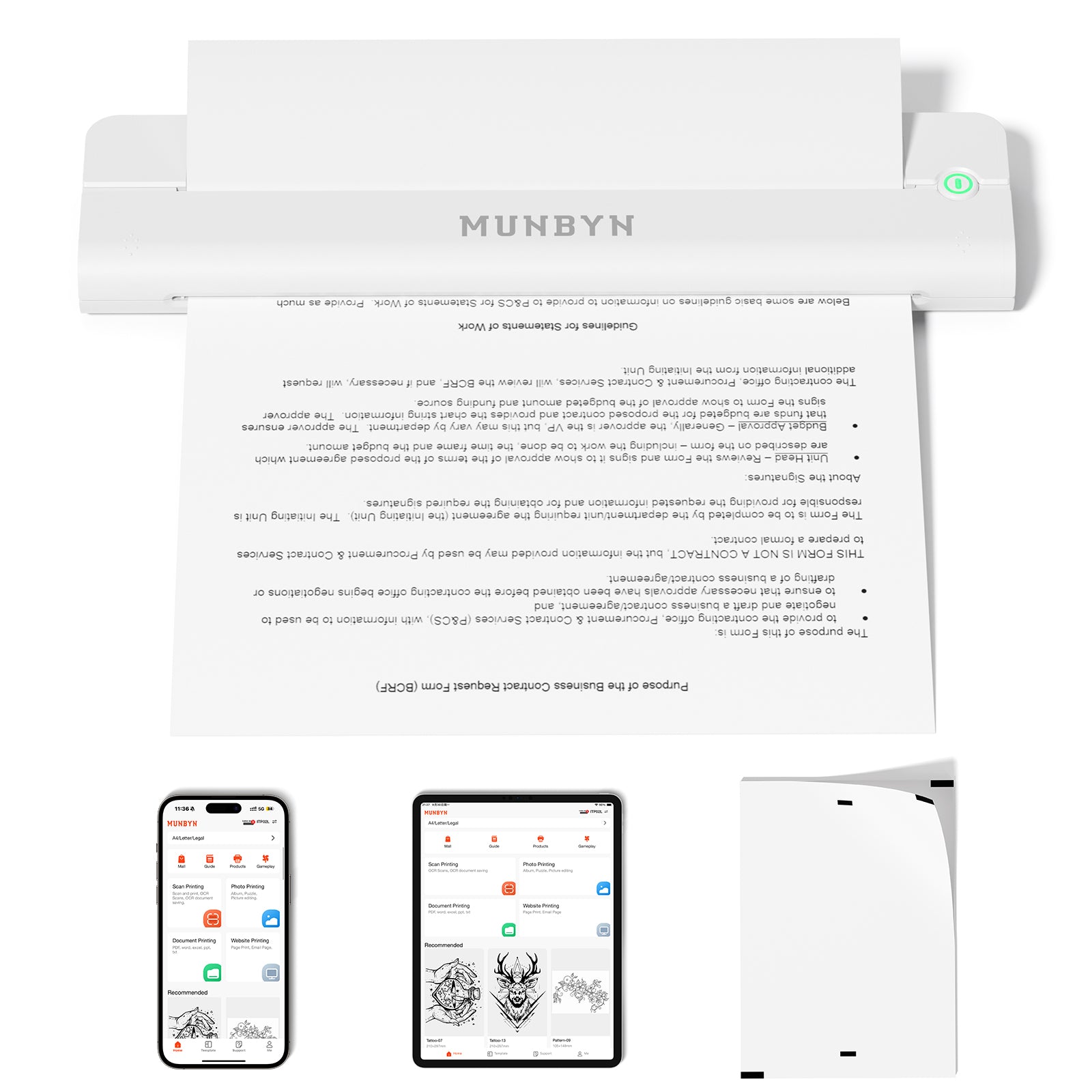 Munbyn Lettering MUNBYN A4 Portable Inkless Printers – MUNBYN