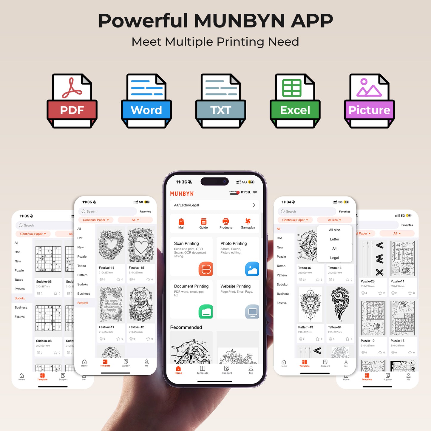 MUNBYN ITP02 Wireless Portable Printers