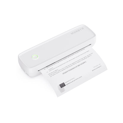 MUNBYN ITP04 Inkless A4 Portable Wireless Printer - White