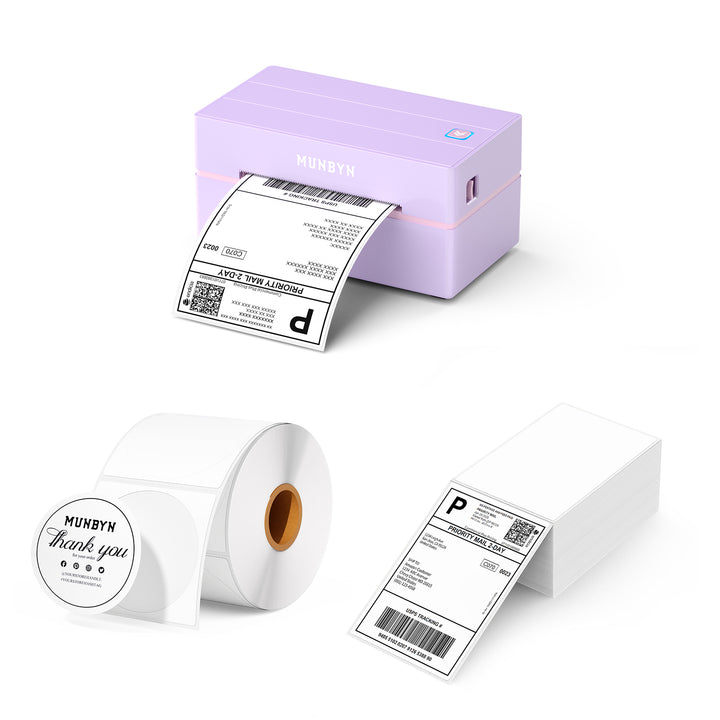 MUNBYN RW130B Bluetooth Thermal Label Printer Kit for Starter Shipping and Basic Labels