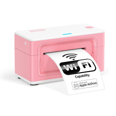 Pink and white thermal printer with a WiFi capability