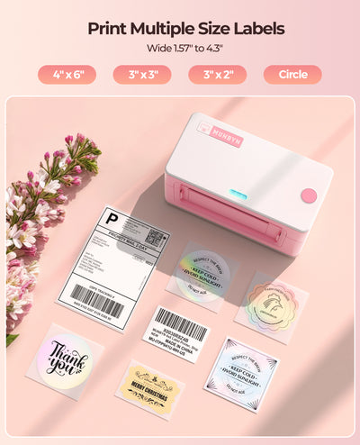 Label printer with various printed labels