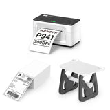 MUNBYN RealWriter 941BP thermal label printer kit with white printer and accessories, designed for efficient label printing.