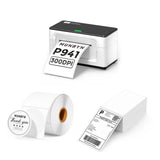 MUNBYN RealWriter 941BP thermal label printer kit with white body and accessories, ideal for professional label printing.