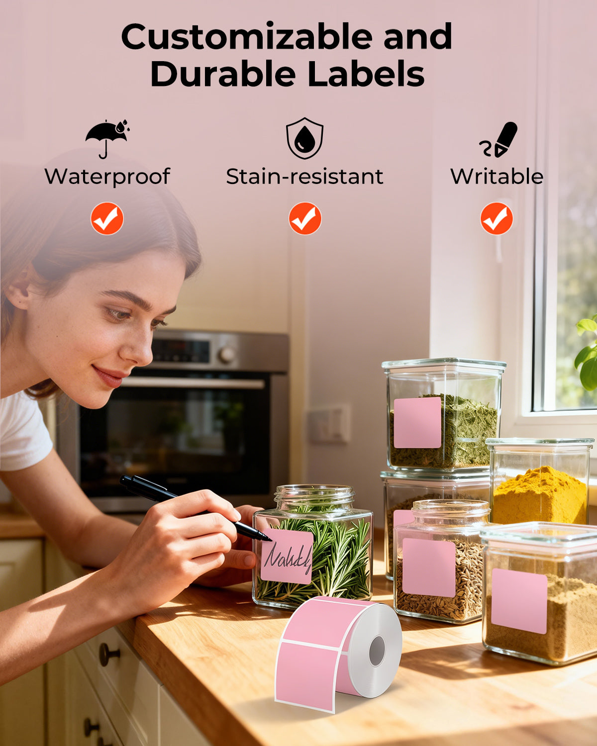 MUNBYN 2"x2" Generic Square Series Thermal Labels (750/Roll)