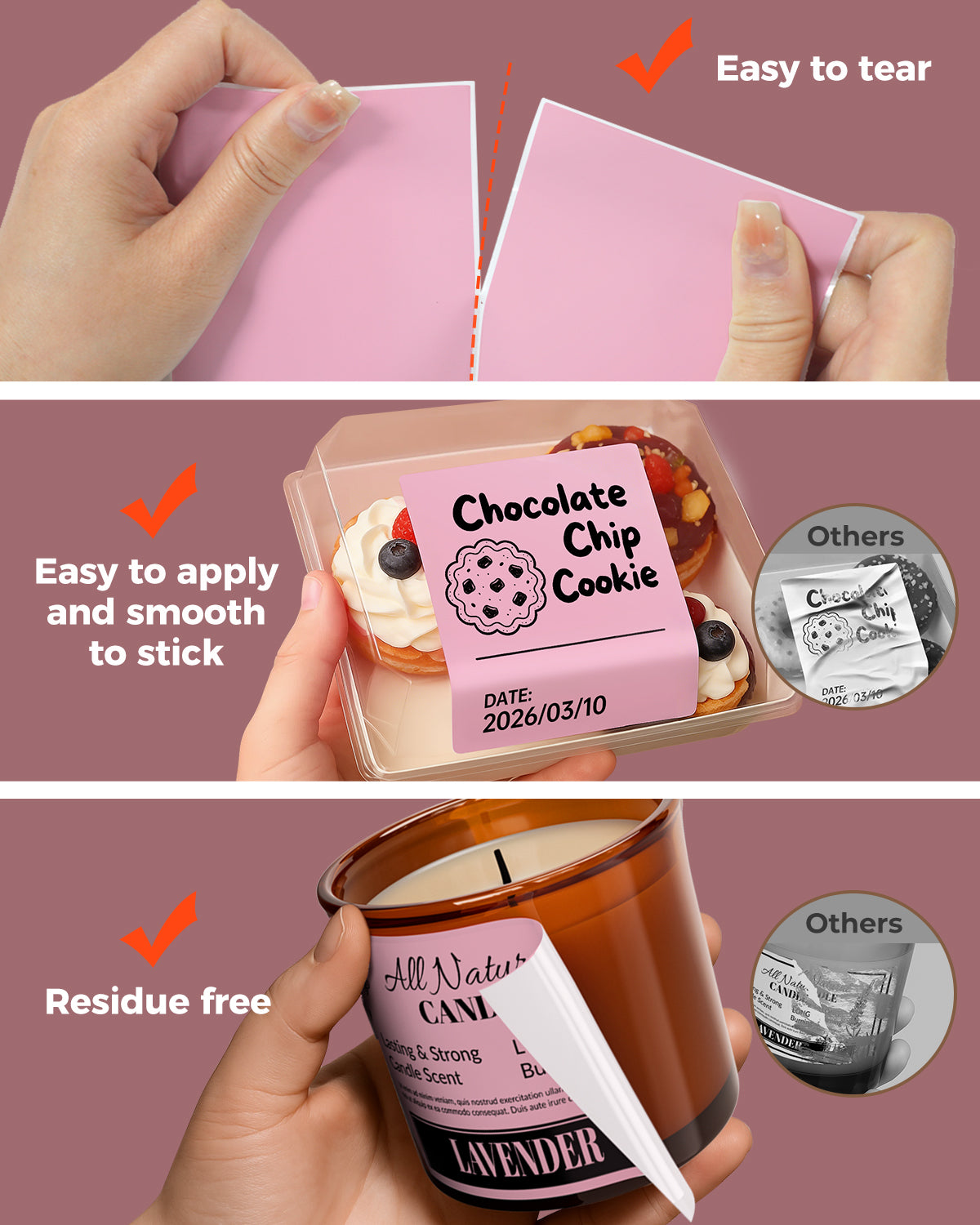 Munbyn 4"x3" Generic Rectangle Series Thermal Labels (500/Roll)