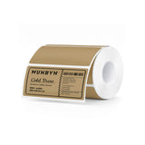 Rectangle labels printed on MUNBYN label printer paper, 4x2 inches, shown on LG009-BWTYEB background.