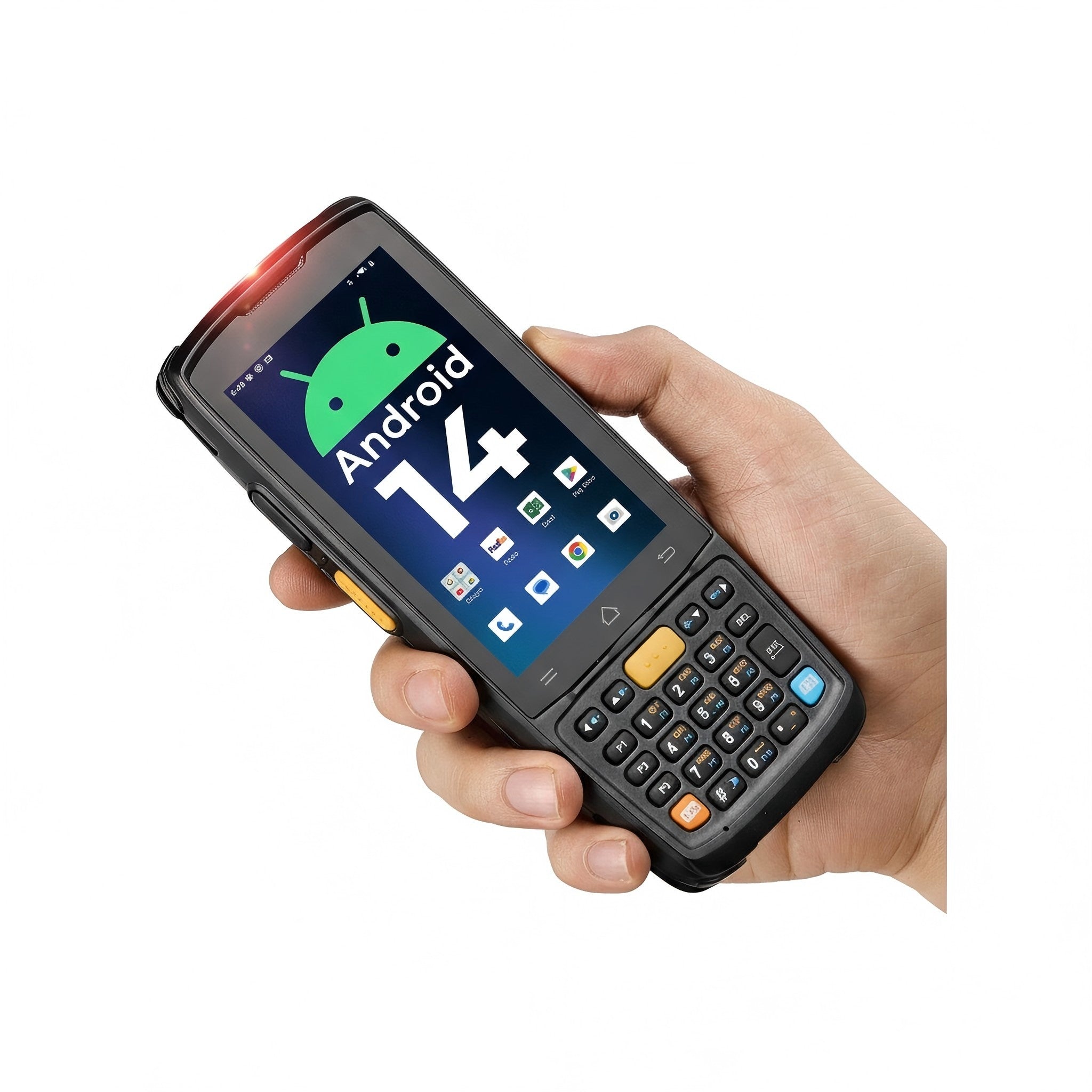 MUNBYN MC005 Android barcode scanner with ergonomic design and handheld operation, ideal for retail and warehouse use