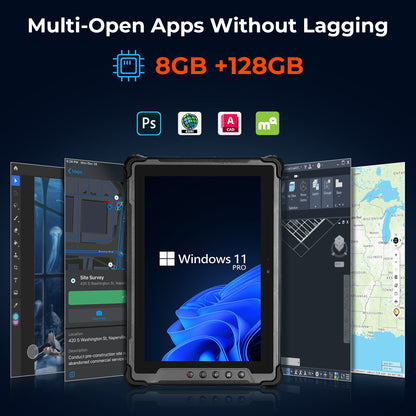 MUNBYN IRT12 Windows 11 Pro Wi-Fi 6 1000nit Rugged Windows Tablet