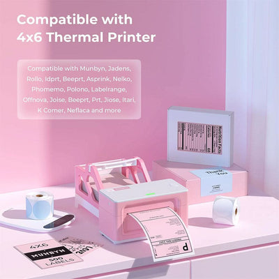 MUNBYN RealWriter 403B Bluetooth Printer & 4x6 Fanfold Labels Candle Shipping Starter Kit