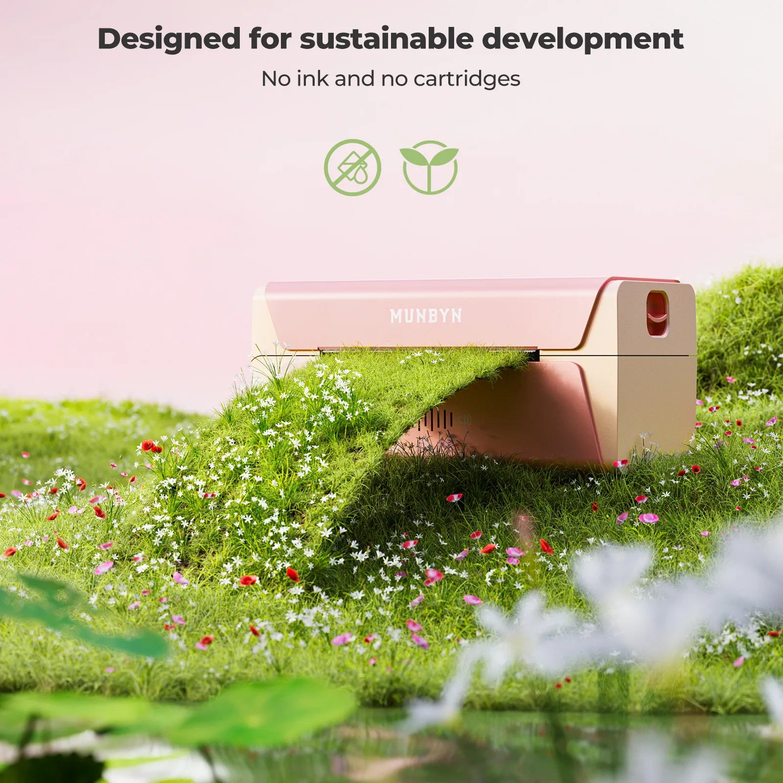 MUNBYN P44S inkless thermal printer is designed for sustainable development.