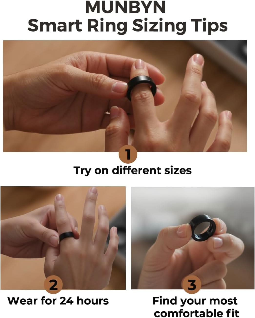 MUNBYN Smart Ring Sizing Kit - Find Your Comfortable Fit Before Purchase Designed for MUNBYN Smart Ring