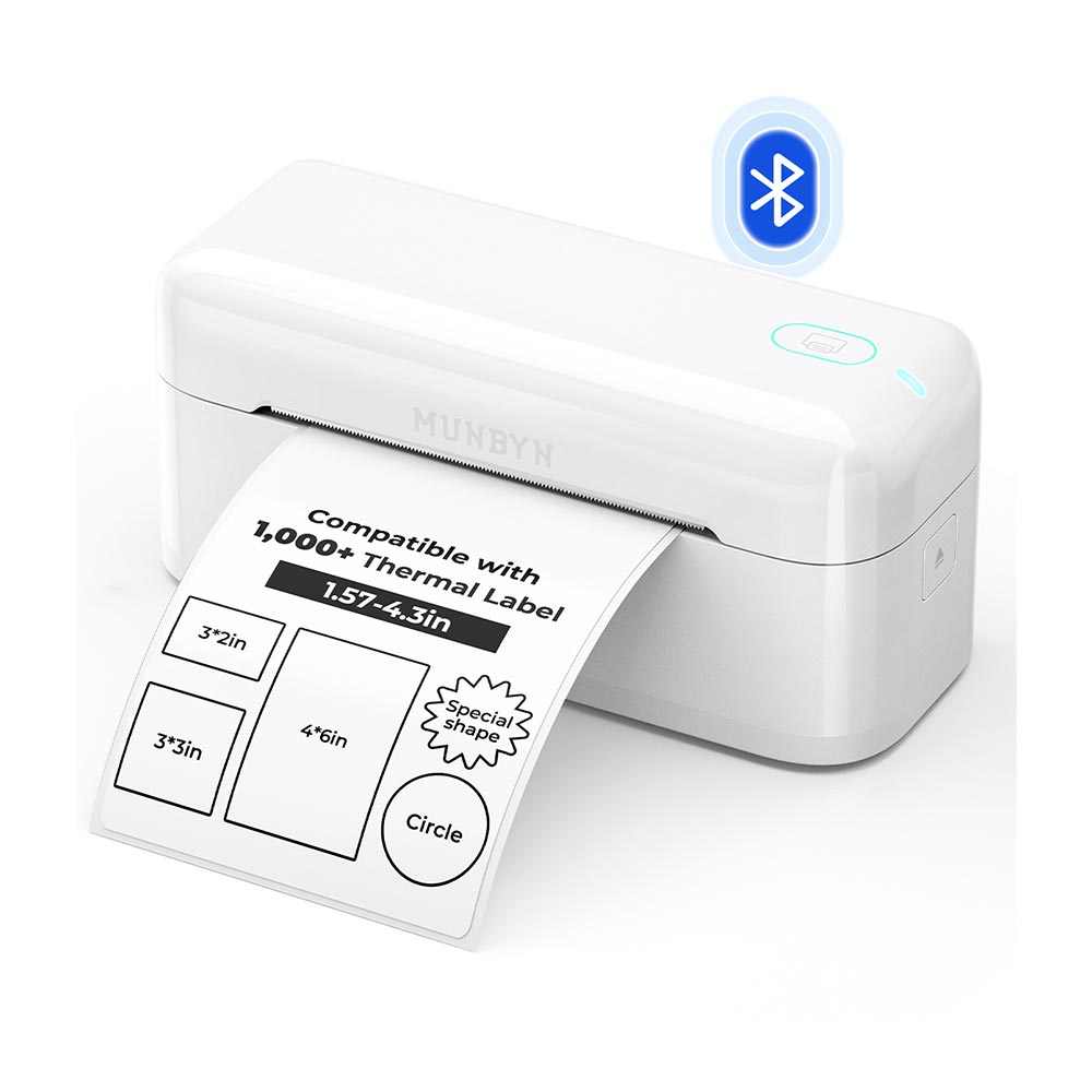 MUNBYN RealWriter 402B High-Speed Bluetooth Label Printing and Creative Sticker Making for Your E-commerce Business