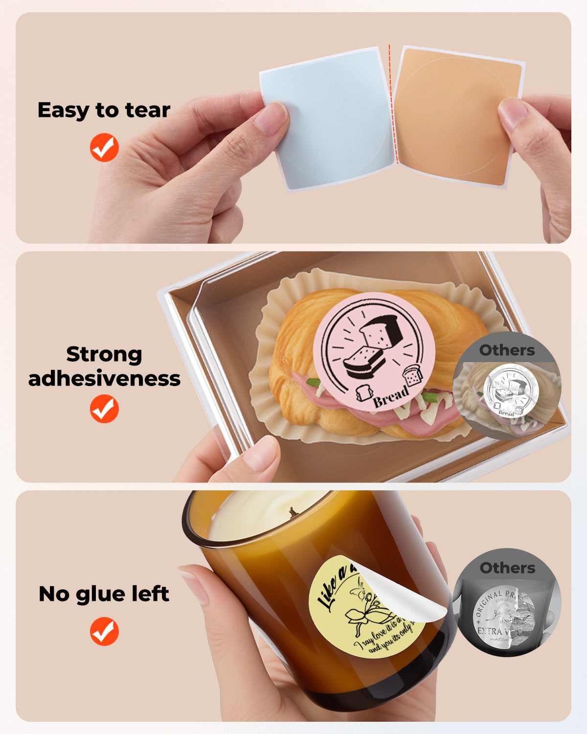 MUNBYN 2" Macaron Round Thermal Labels for Product and Packaging Stickers
