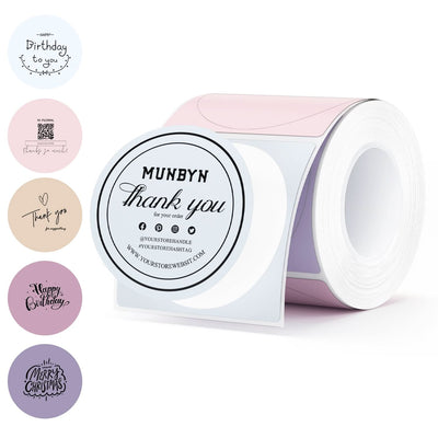 MUNBYN RealWriter 403B Bluetooth Printer & Morandi Labels Bakery Packaging Starter Kit