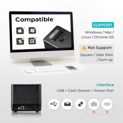 MUNBYN P098 compatibility and interface diagram