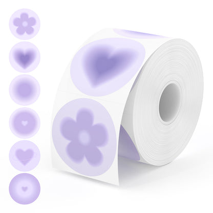 Each roll features six charming purple patterns, giving you a variety of options .