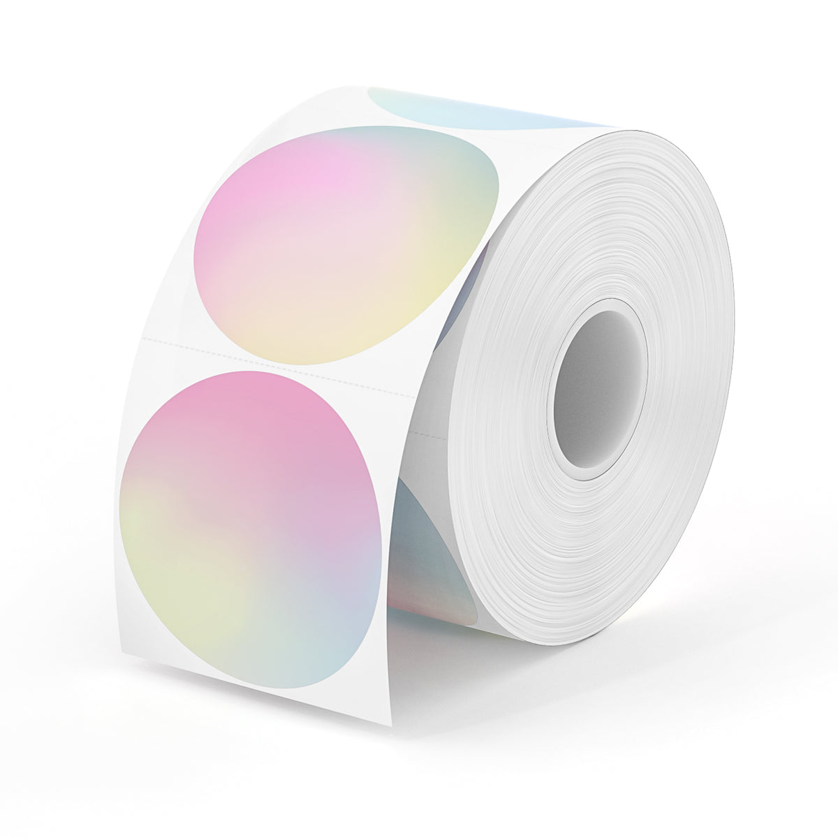 MUNBYN gradient color circle labels have six different gradient hues in a roll.