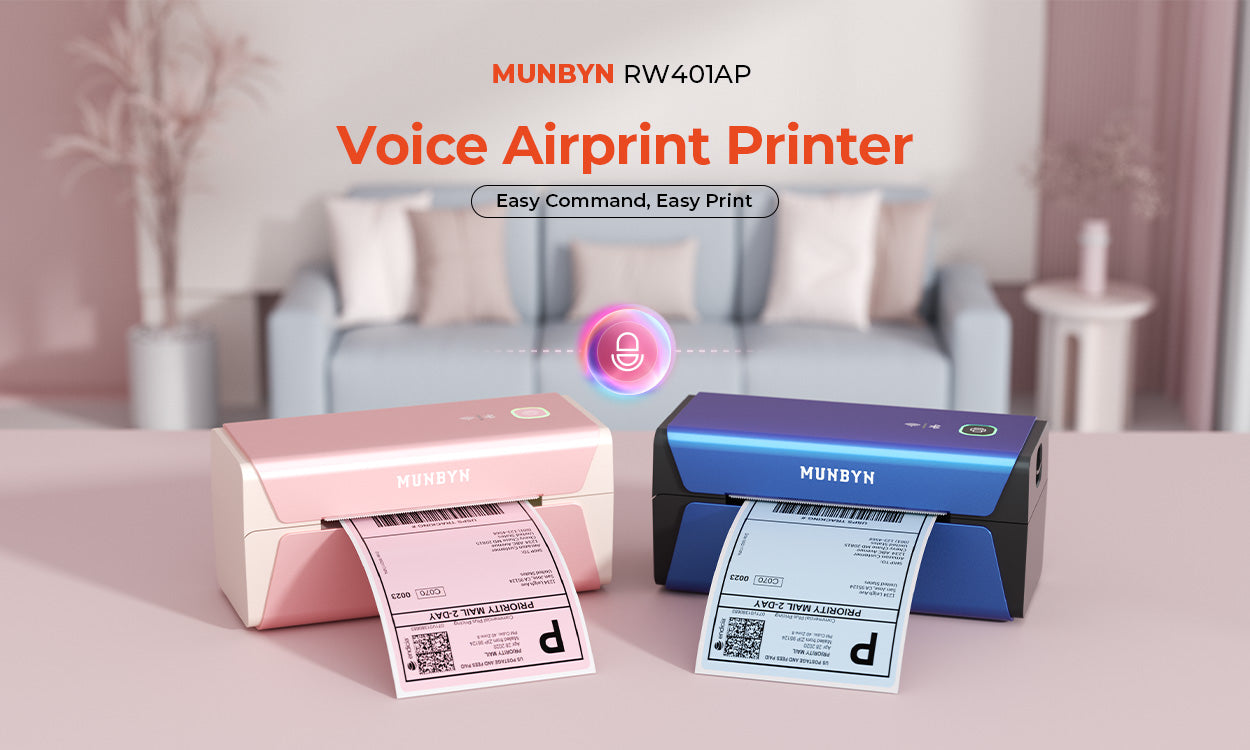 Experience sharp and detailed prints with a 300DPI output using the MUNBYN AirPrint label printer.