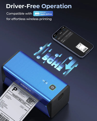 MUNBYN RealWriter 401AP 300DPI AirPrint Wireless Printer & Rectangle Labels Beauty Product Basic Kit