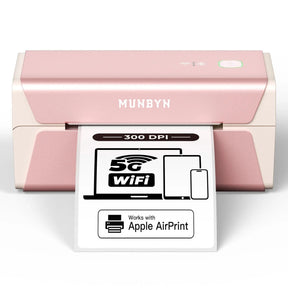 MUNBYN RealWriter 401 AirPrint Voice Controlled Thermal Label Printer （Pink）