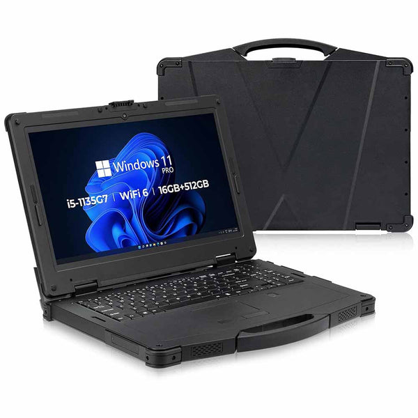 MUNBYN IRX15 15.6" Rugged Laptop Windows 11 Pro, Intel i5-1135G7, 16GB+512GB