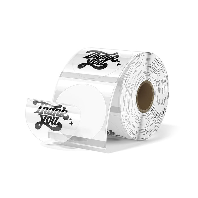 MUNBYN 2" Clear Direct Thermal Labels for Logos and Packaging