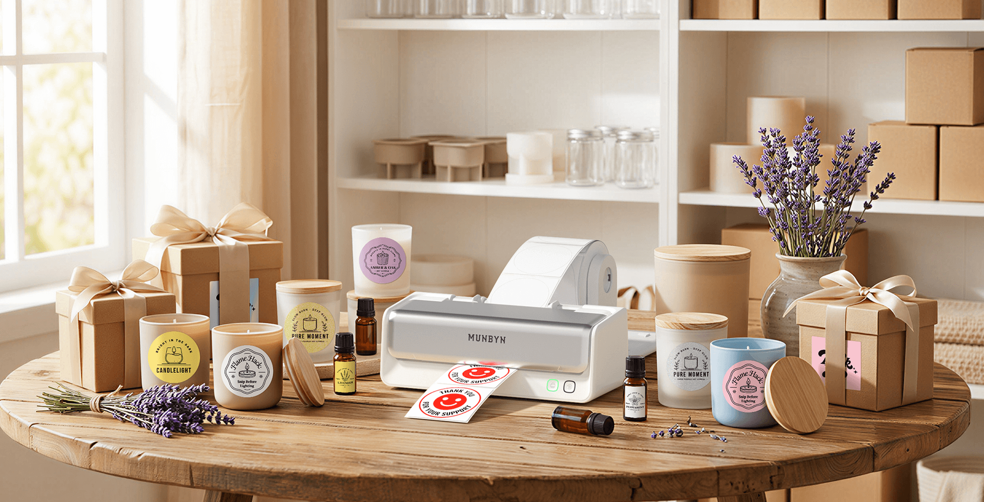 handmade product label printer banner
