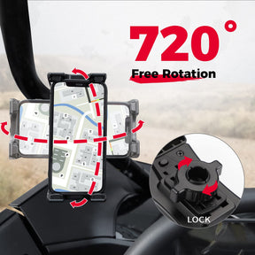 Phone Holder 720° Adjustable 4.7"-13" Clamps