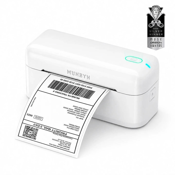 MUNBYN RealWriter 402B thermal label printer in white