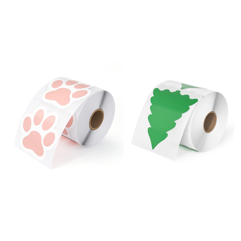 pet paw sticker labels, tree-shaped sticker labels