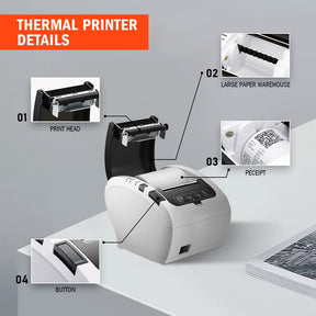 Special 80mm Thermal POS Receipt Printer Auto Cutter USB LAN Black/White ITPP047UE