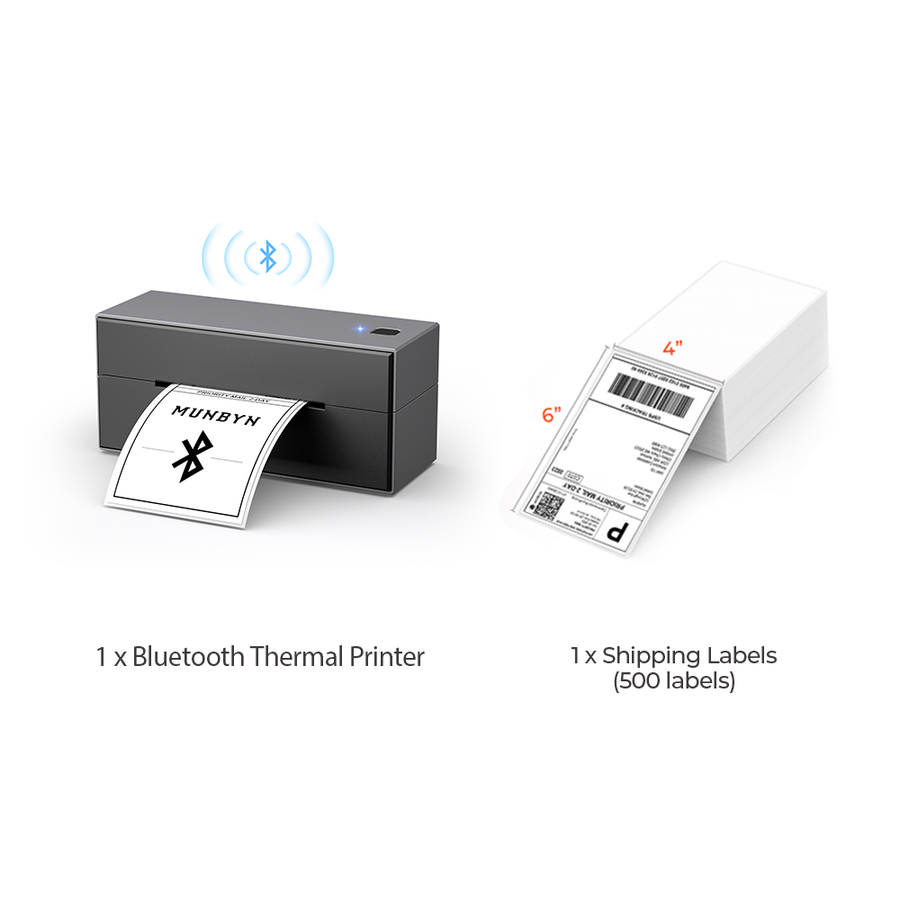 Wireless Bluetooth Thermal Label Printer Starter Kit | MUNBYN®