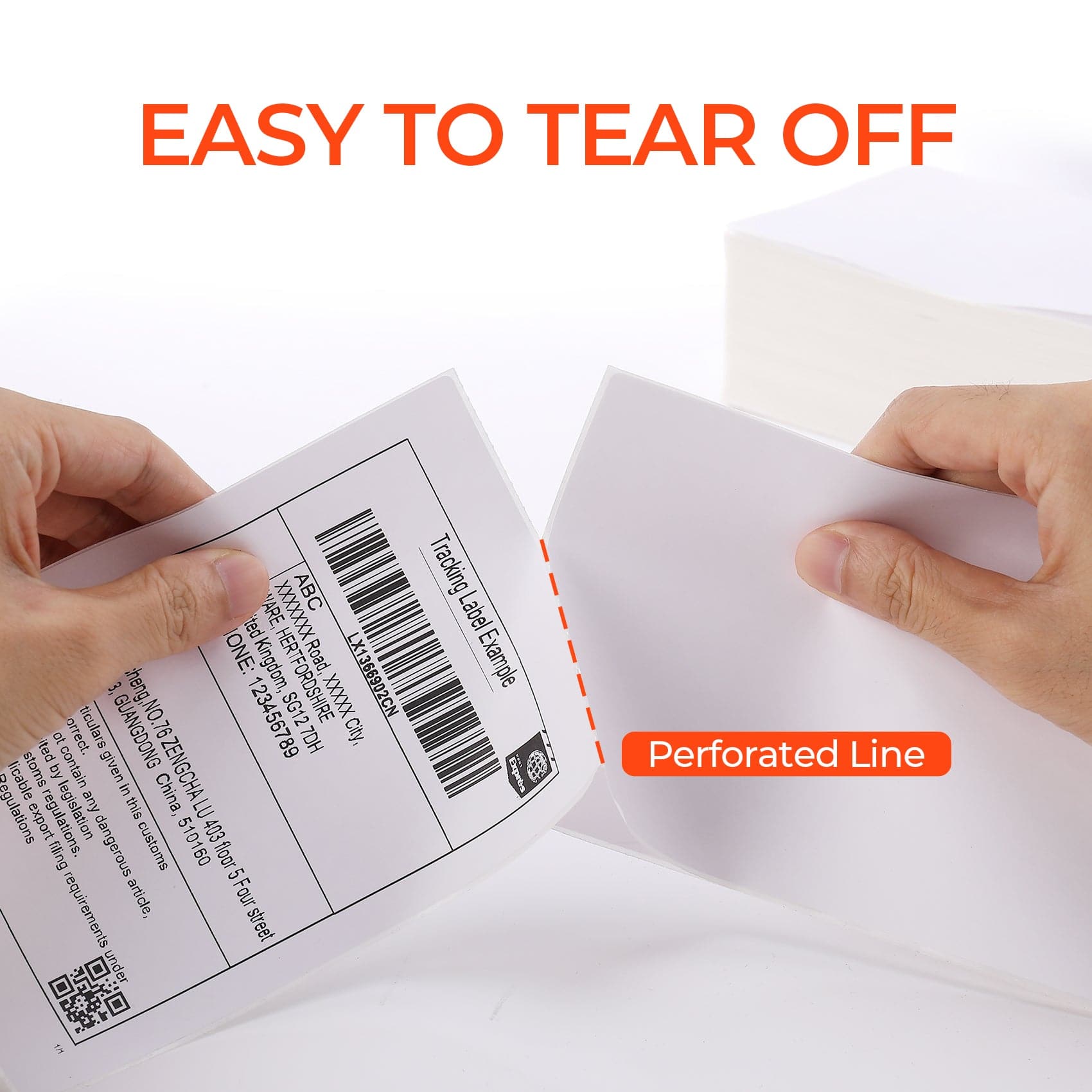 MUNBYN 4x6 thermal labels have perforated line and are easy to tear off.