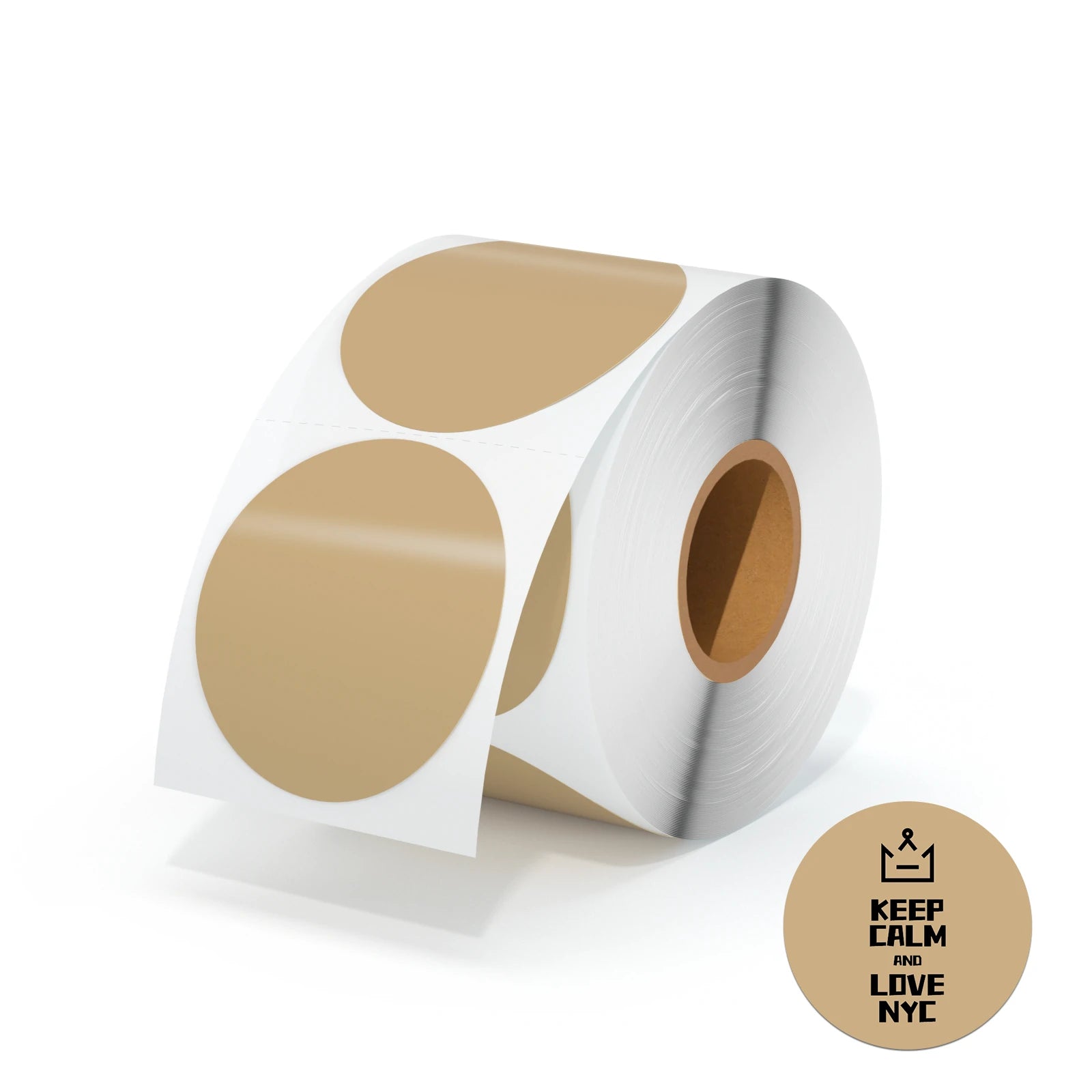 MUNBYN 2"x2" kraft brown Direct Thermal Sticker Labels