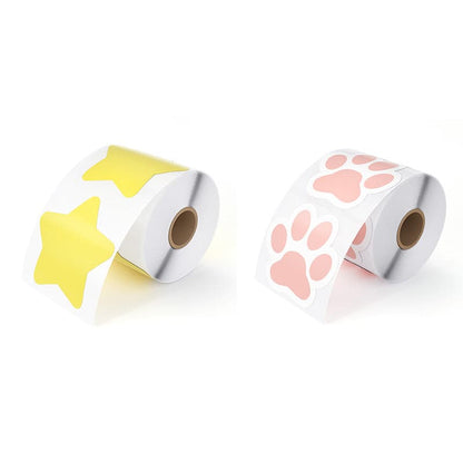 Pet Paw Thermal Stcker Labels, Star Thermal Sticker Labels