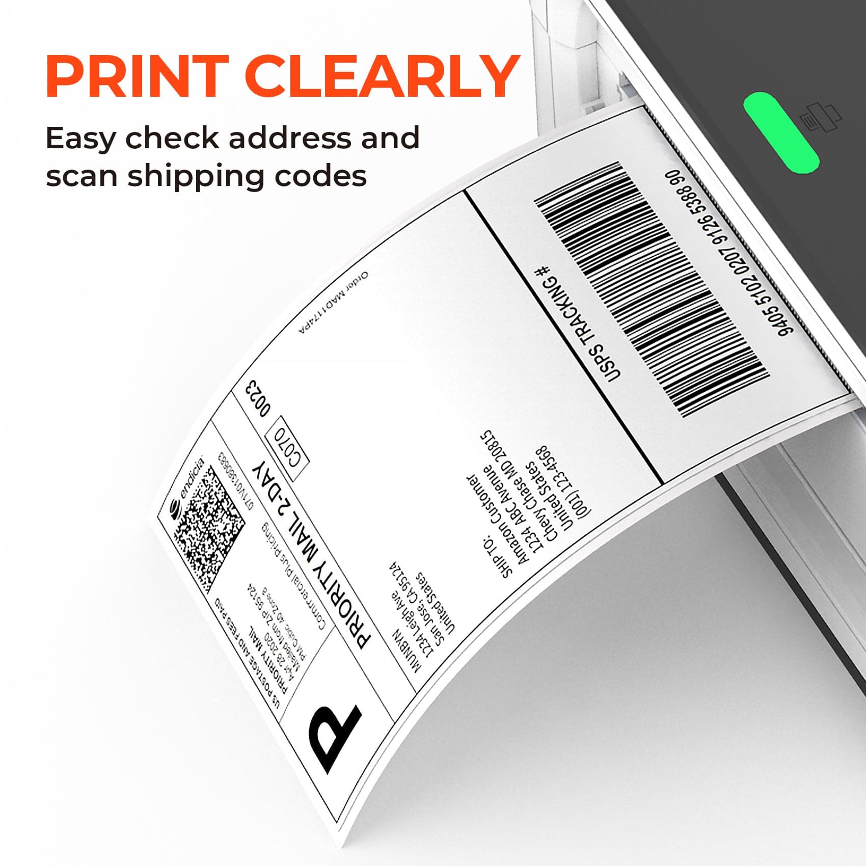 4*6 Thermal Shipping Label for -500 Labels / Pack-Clear Images and Easy-to-Read Barcodes