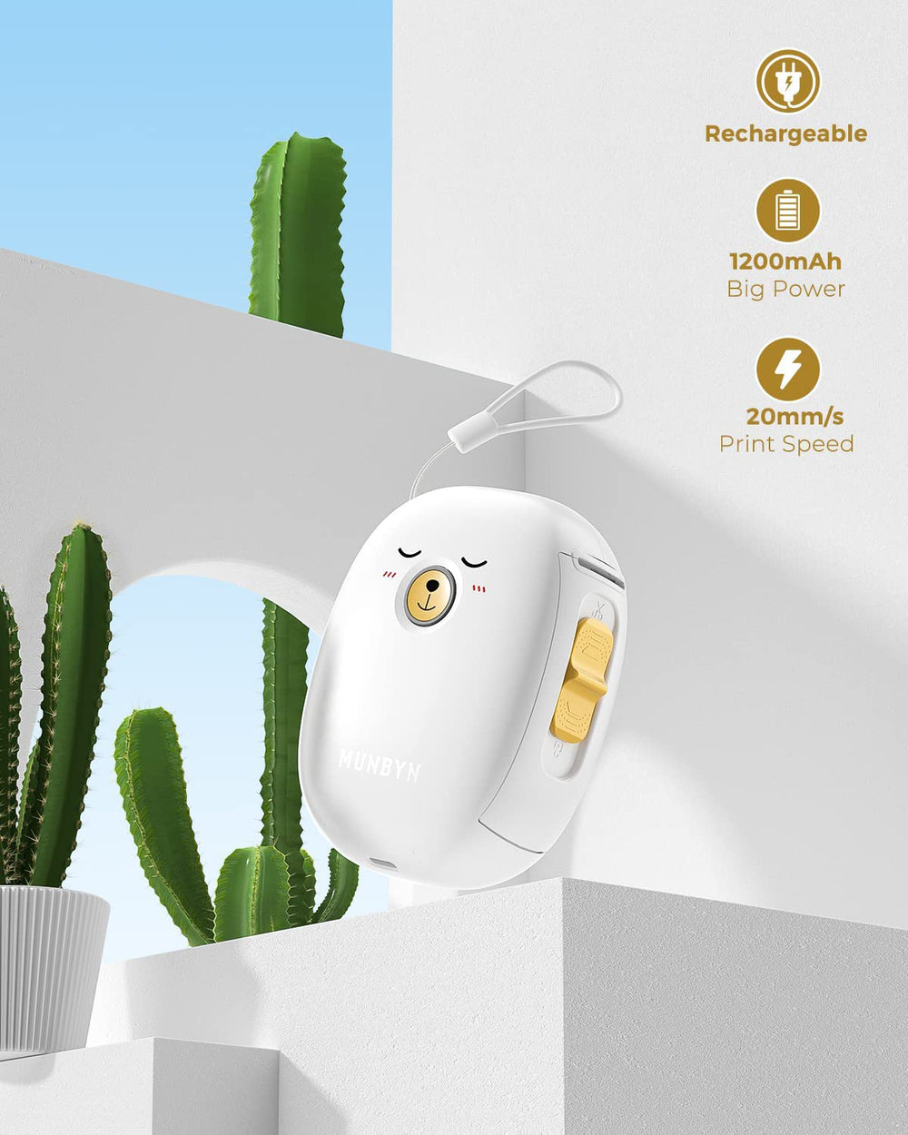 Portable Bluetooth Bear Label Maker MUNBYN® Printer