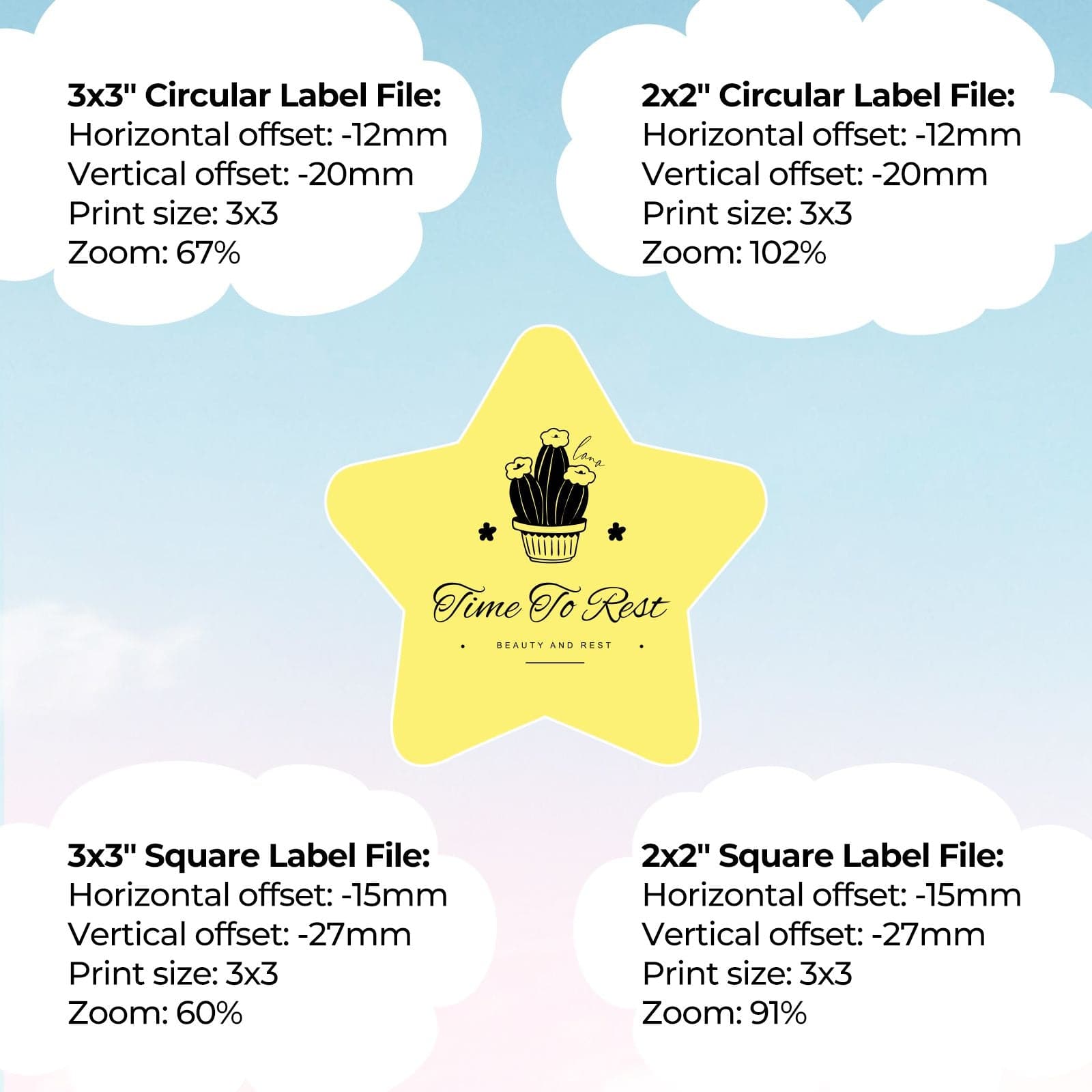 Guidelines for personalized printing star labels at home.