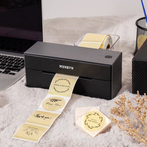 Print personalized round stickers and labels using MUNBYN Bluetooth wireless thermal printer.