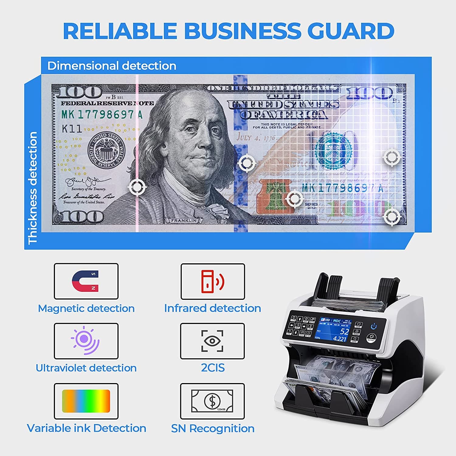 Mixed Denomination Money Counter Machine, Cash Counter IMC01